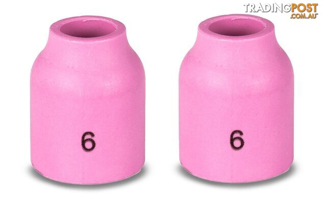 Gas Lens Ceramic Cup 6-10mm For Size 9/20 Tig Torch Unimig P53N60 Pack of 2