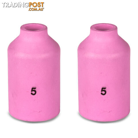 Gas Lens Ceramic Cup Size 5, 8mm For 17/18/26 Tig Torch Unimig P54N17 Pack of 2