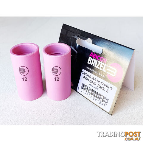 Gas Lens Alumina Cup Size 12 54N19 Binzel P701.0426 Pack of 2