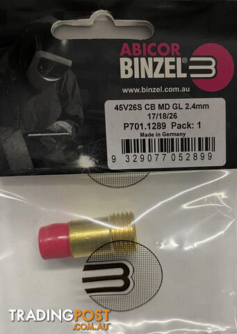 Gas lens 45V26S CB MD GL 2.4mm 17/18/26 Binzel P701.1289 pack-1