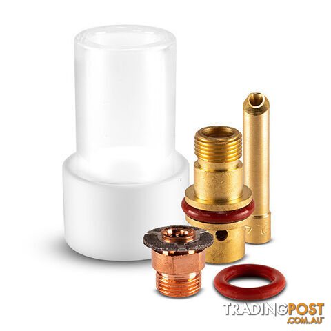 Pyrex Fat Boy Gas Lens Kit 3.2mm Short For TIG Torch 9/20 Unimig PGLFBK92032S