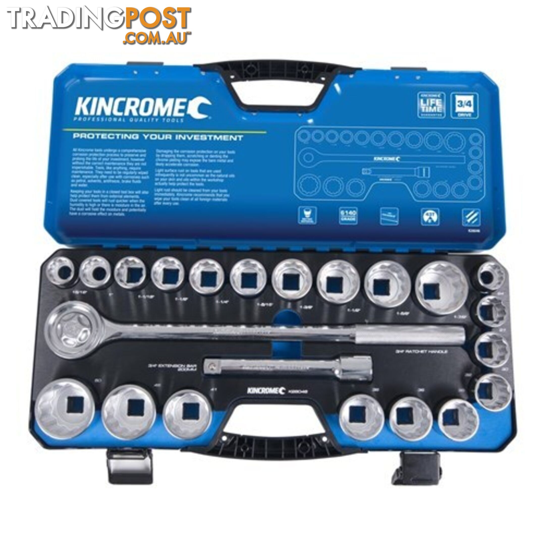 Socket Set 22 Piece 3/4" Drive - Metric & Imperial Kincrome K28046