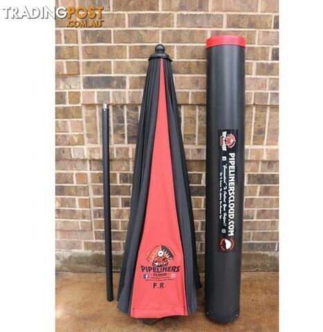 Flame Resistant Heavy Duty 60 MPH Tested Black Umbrella 2.4 Metres (8 Ft) PLUFR