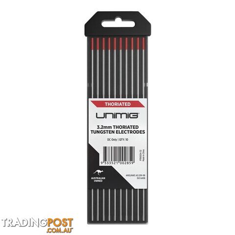 Thoriated Tungsten Electrodes 3.2mm Unimig PTR0004-32
