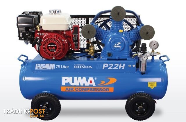 Air Compressor Electric Start 75 Litres Honda Petrol Puma PU P22H ES