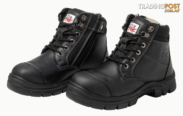 Safety Shoes Detroit Black 6" Side Zip & Lace Up Composite Capped Toe UK Size 11 Detroit-11