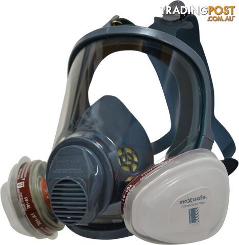 Full Face Silicone Respirator With A1P2 Filter - Large MaxiGuard R690P-L