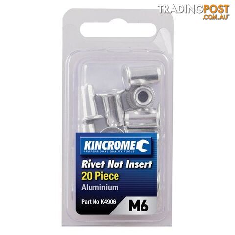 Rivet Nut Insert M6 (Aluminium) - 20 Pack Kincrome K4906