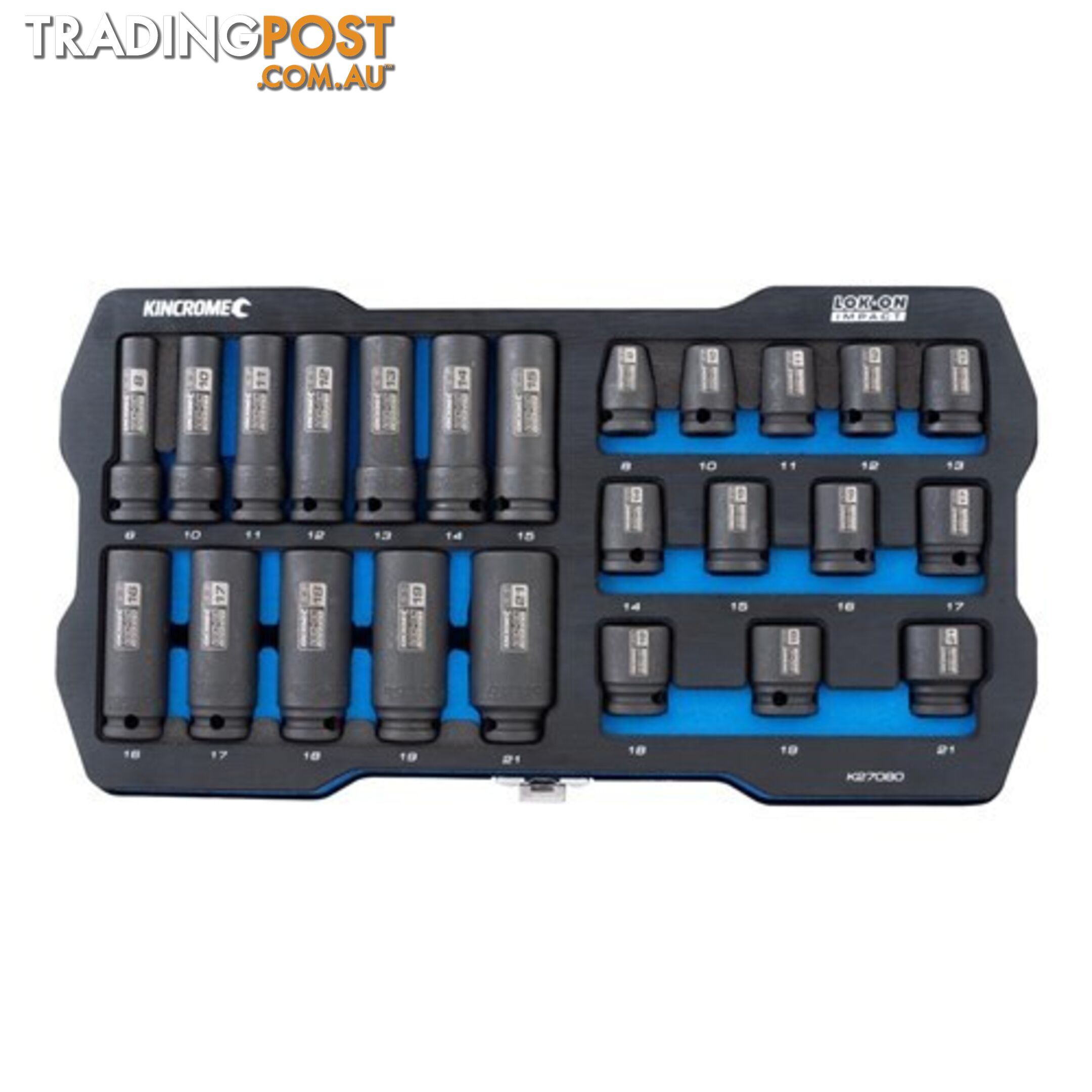 Lok-Onâ¢ Standard & Deep Impact Socket Set 24 Piece 3/8" Drive - Metric Kincrome K27080