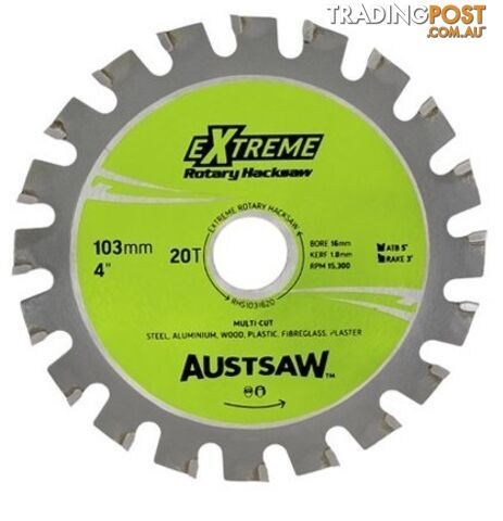 Rotary Hacksaw Blade 103mm 4" 16mm Bore 20 Teeth RHS1031620