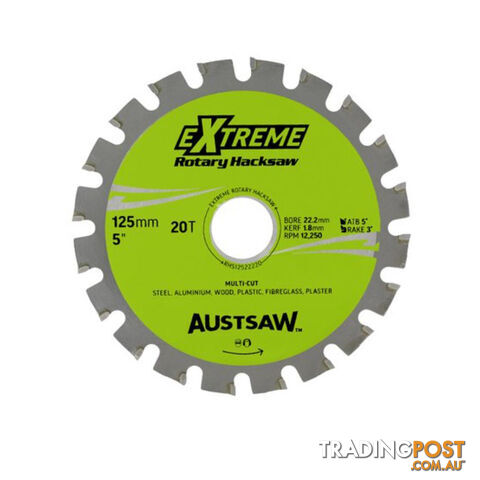 Austsaw Blade 125mm 5" 22.2mm Bore 20 Teeth RHS12522220 - photo 2 of 8