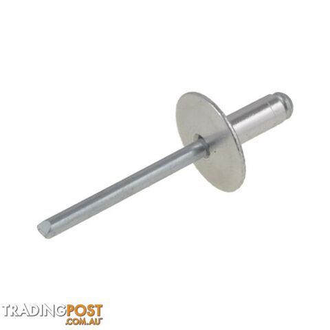 Blind Rivets Aluminium Large Flange & Steel Rivets 6-6 Bremick RPFAS0606I0...