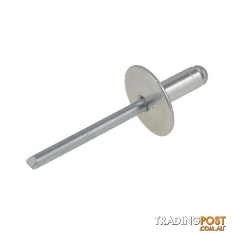 Blind Rivets Aluminium Large Flange & Steel Rivets 6-6 Bremick RPFAS0606I4...