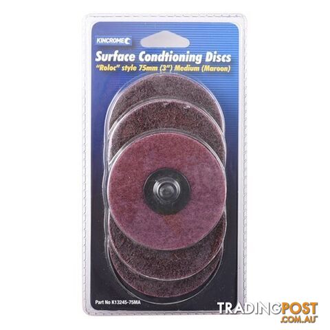 âRolocâ Style Sanding Discs 3â (75mm) 60 Grit (Medium) 5 Pack Kincrome K13245-75MA