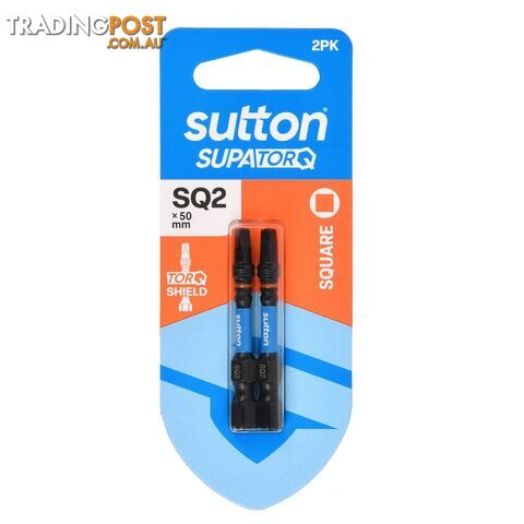 Screwdriver Bit S204 Supa TORQ Square/Robertson SQ2 50mm 2Pk Sutton Tools...