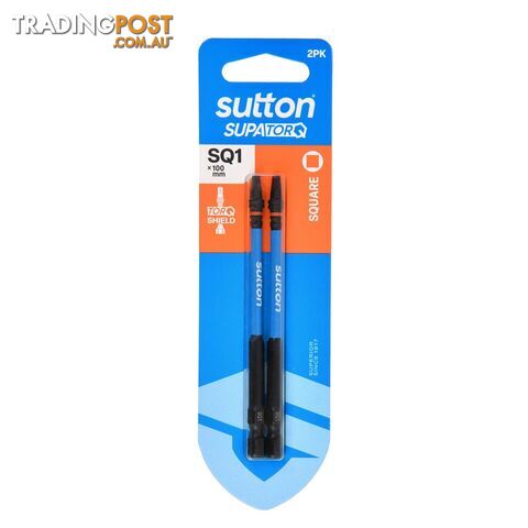 Screwdriver Bit S204 Supa TORQ Square/Robertson SQ1 100mm 2Pk Sutton Tools...