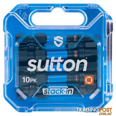 Screwdriver Bit S204 Supa TORQ Square SQ2 50mm Stack-In 10Pk Sutton Tools...