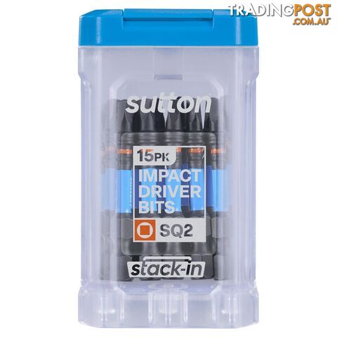 Screwdriver Bit S204 Supa TORQ Square SQ2 50mm Stack-In 15Pk Sutton Tools...