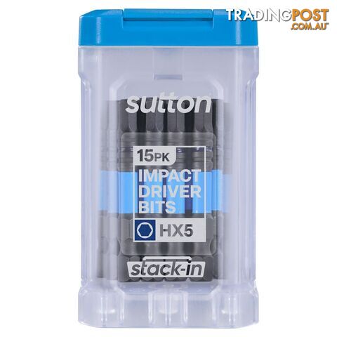 Screwdriver Bit S206 Supa TORQ HEX HX5 50mm Stack-In 15Pk Sutton Tools...