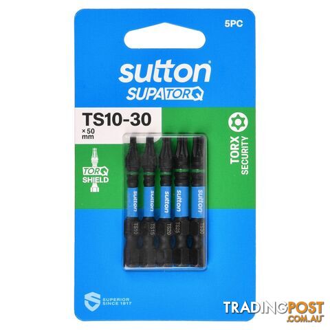Screwdriver Bit S214 Supa TORQ TORX-S Set TS10-TS30 50mm 5Pc Sutton Tools...