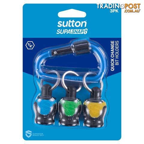 Bit Holder S239 SupaSnap Quick Change Blue/Green/Yellow 3PK Sutton Tools...