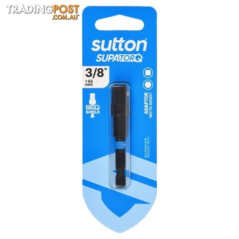 Bit Adaptor S240 Supa TORQ HEX To Socket 3/8in 65mm 1Pk Sutton Tools S240H01CC