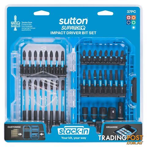Screwdriver Bit 250 Supa Torq Insert/Power Bits Stack-In Set 37-Pieces Sutton...