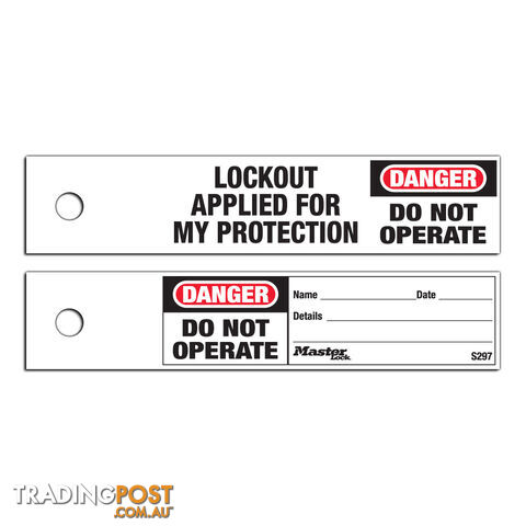 Do Not Operate Safety Maintenance Tag Masterlock S297