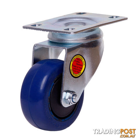 75mm Reb Rubber Wheel 80 kg Capacity Castor S3350