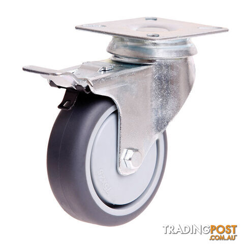 75mm Rubber Wheel 50kg Capacity Castor S3710B