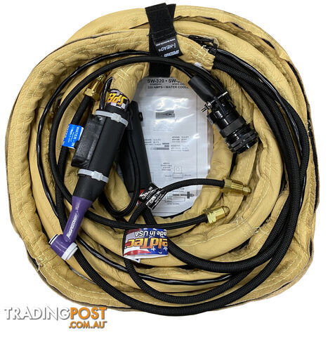 Speedway Ready for Miller Water Cooled TIG Torch 320 Amps 7.6M with Switch, Plug & Connector SW320-25DXSWITCH
