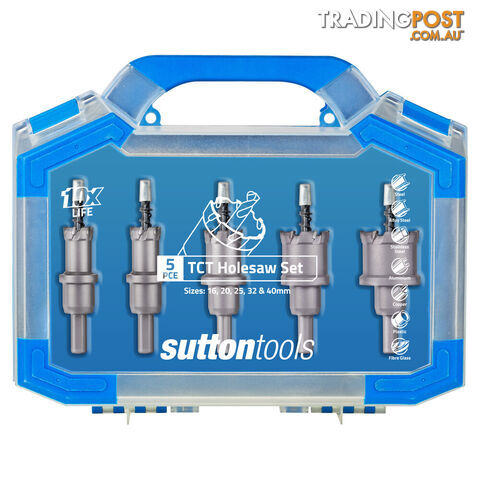 Holesaws TCT Sets 16mm-40mm 25mm Depth Sutton Tools H1170005