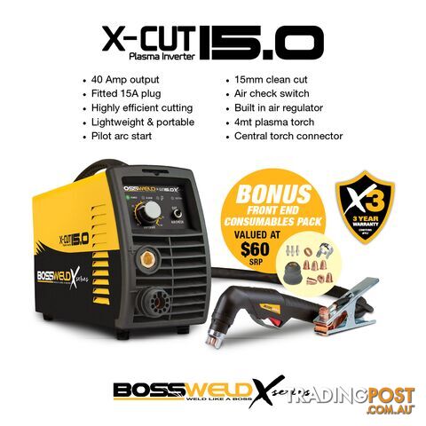 X-CUT 15.0 Plasma Cutter X-Series Package Deal Bossweld 695050Bundle