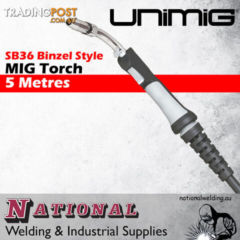SB36 Binzel Style MIG Torch 5 Metres Unimig SB365M - photo 2 of 2