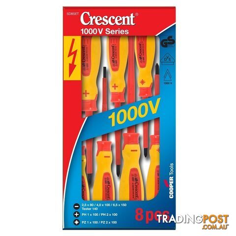 Crescent 8 Piece Insulated 1000v Screwdriver Set