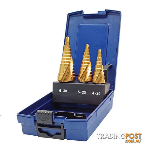 Spiral Flute Step Drill Set 3 Piece ITM SDSET-1