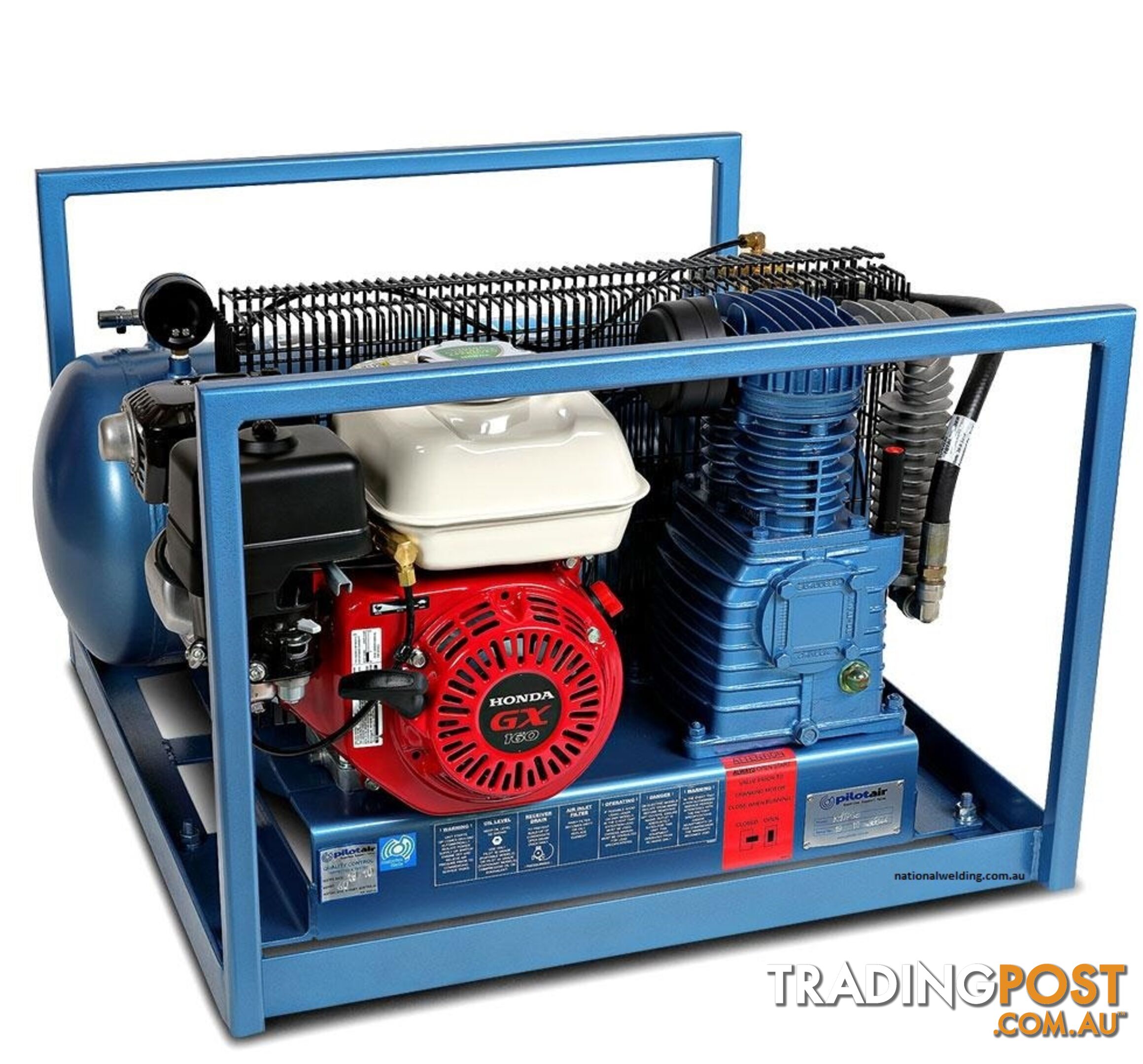 Reciprocating Air Compressor UTE HONDA Petrol/GX160 / 45 L Rec./308 L/min FAD Pilot K17PUTE