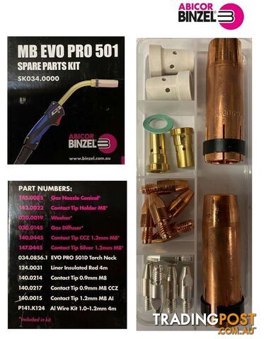 MB EVO PRO 501 MIG Consumable Starter Kit Binzel SK034.0000