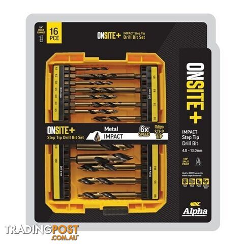 Onsite Plus Impact Step Tip Drill Set 16 Piece SM16ST