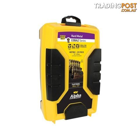 Alpha Tuffbox Cobalt Drill Set 25 Piece Metric 1.0-13.0mm Alpha SM25C0