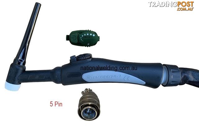 8 Metres Water Cooled TIG Torch SR-18-8MCP50-5Pin-Connect