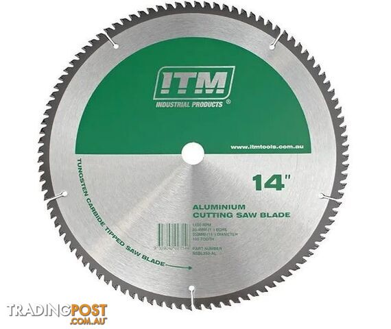 350mm TCT Aluminium Cutting Blade, 100T ITM SSBL350-AL