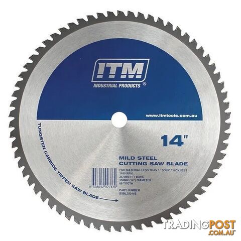 350mm TCT Mild Steel Cutting Saw Blade, 66T ITM SSBL350-MS