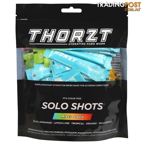 Solo Shots Mixed Flavours 99% Sugar Free 50 x 3g/600ml Satchels Thorzt SSSFMIX