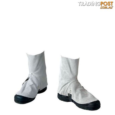Chrome Leather Welders Spats - Hook & Loop Closure SWS7SV