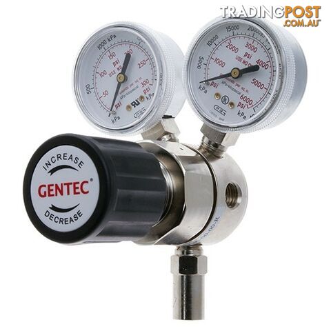Gentec 1S Regulator 6.0 Purity Chrome Plated In: 30,000 kPa Out: 680 kPa