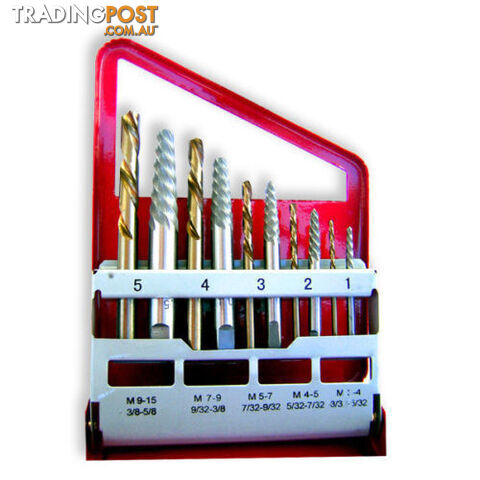 10pc Cobalt Left Hand Drill Bit And Screw Extractor Set Mako Tools T0S-011