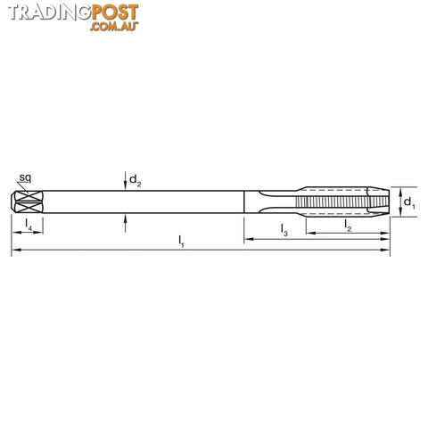 Tap T101 M 45x4.5 6H Gun N Din376 B HSSE Sutton Tools T1014500 - photo 2 of 2