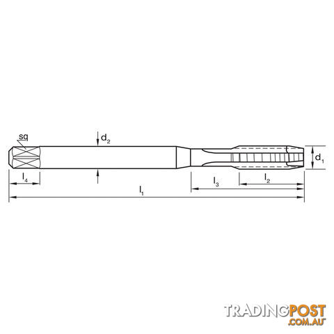 Tap T128 M 8x1.25 6H Gun W-AZ Din371 B HSSE Sutton Tools T1280800 - photo 2 of 2