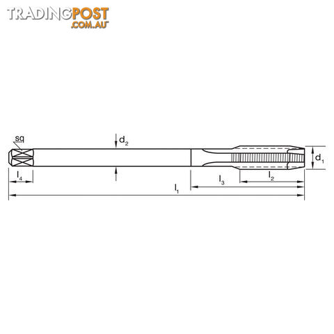 Tap T154 MF 52x1.5 6H Gun N Din374 B HSSE Sutton Tools T1545207 - photo 2 of 2